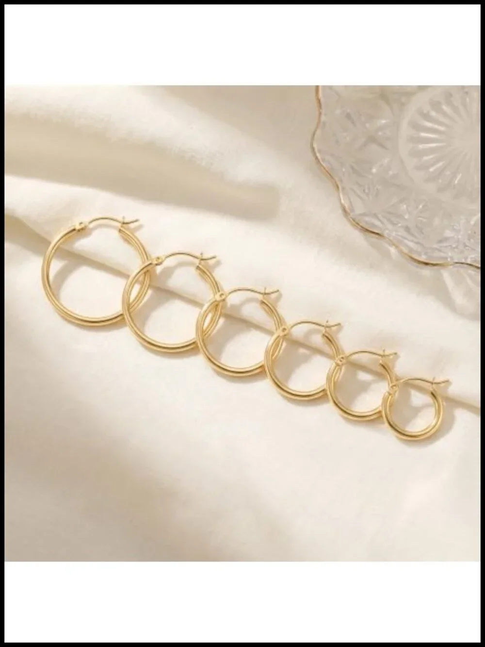 14K Gold Plated Small Hoop Earrings for Women Lightweight Huggie Hoops Latch